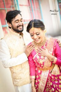 Couple smiling happily