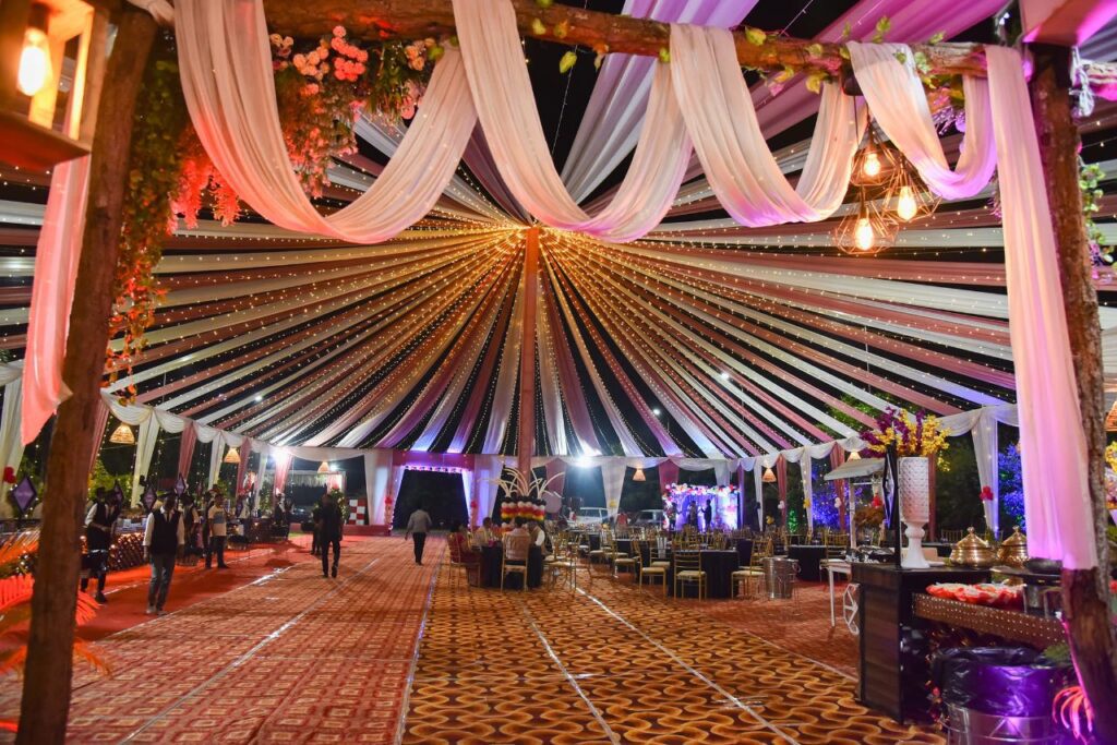 Interior view of a 02 The Open Banquet in Guwahati.