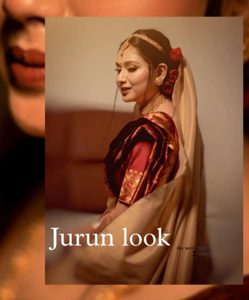 Assamese girl wearing a makeup on her jurun day
