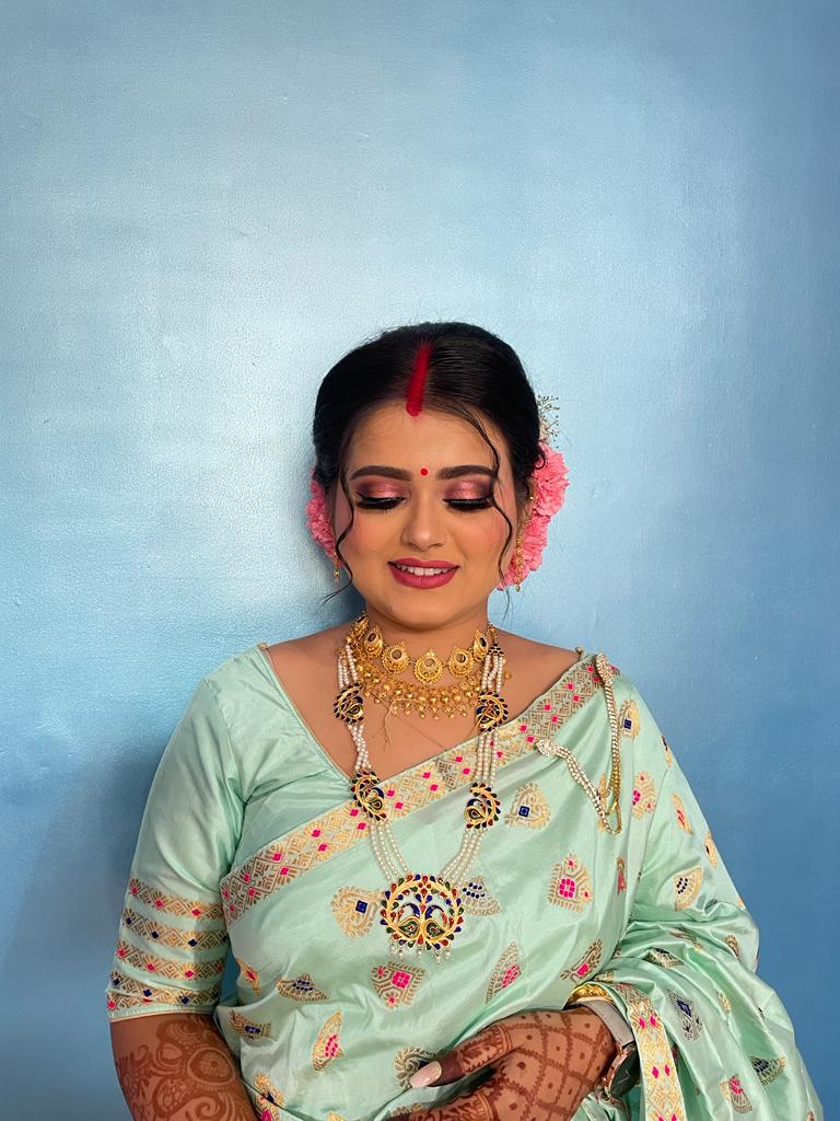 Assamese girl with elegant makeup look.