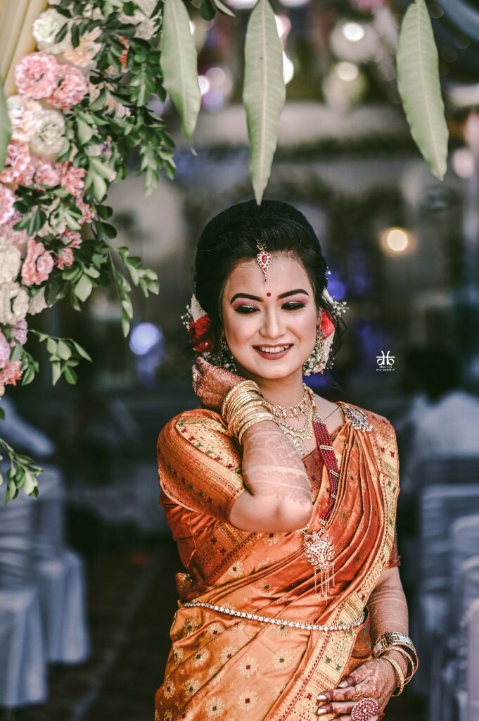A girl wearing mekhela chador