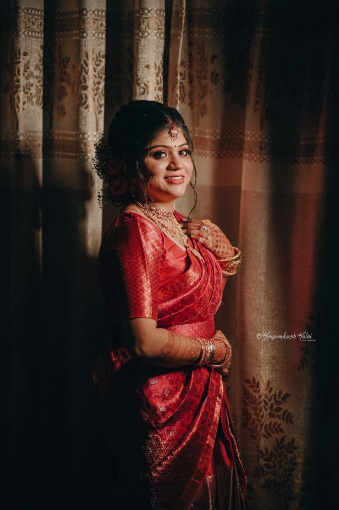 Bride wearing a smile of happiness.