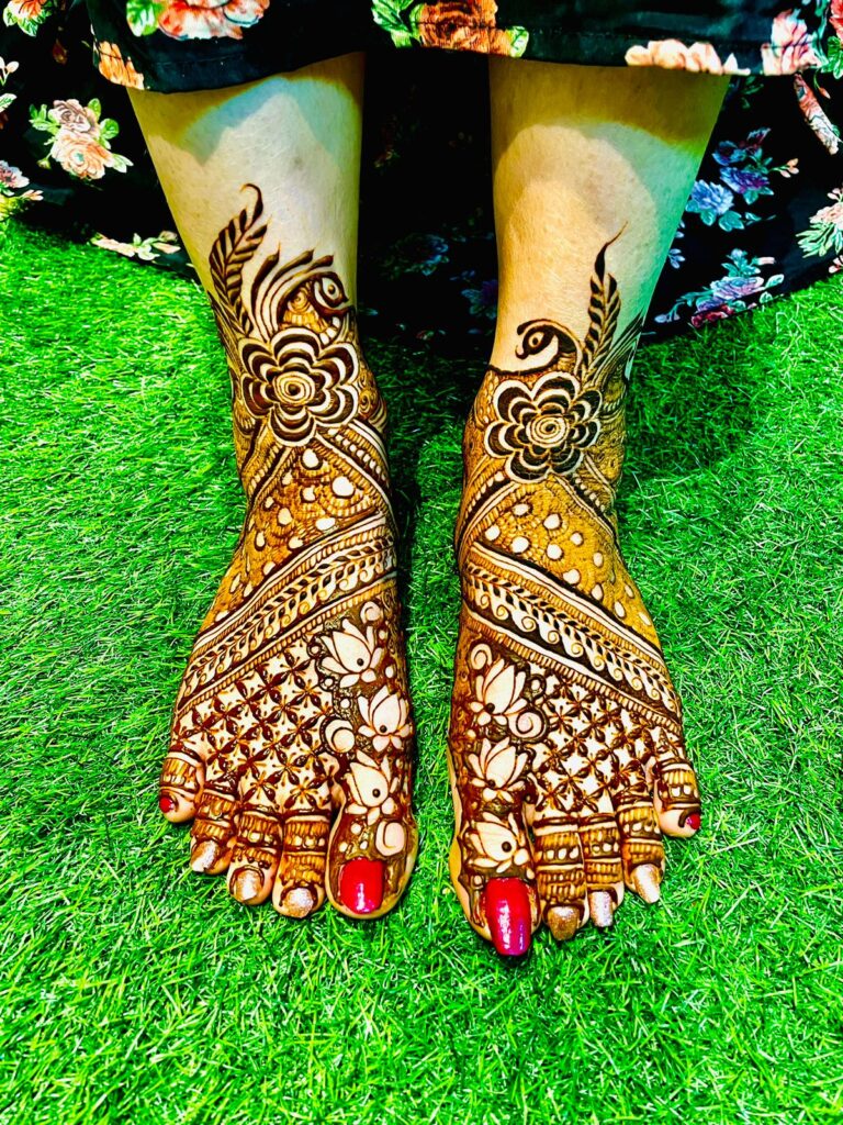 Mehndi design for feet.
