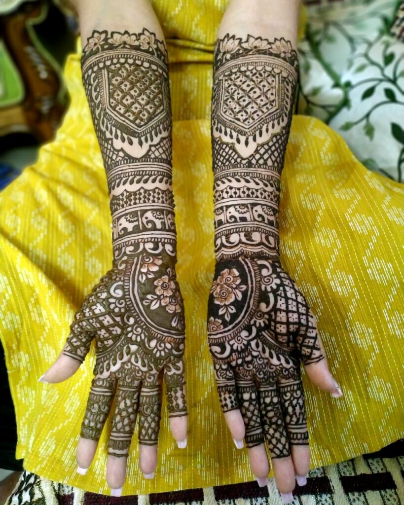 Bridal mehndi design by Monalisha Kalita in Guwahati.