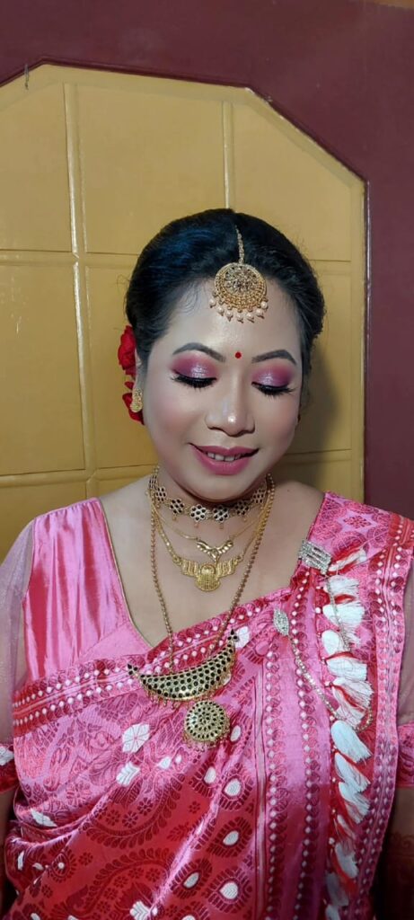 Makeup done by Sangita Kalita.